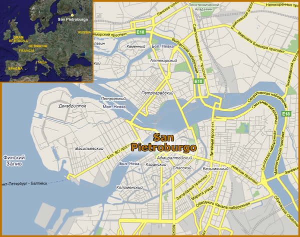 mappa san pietroburgo